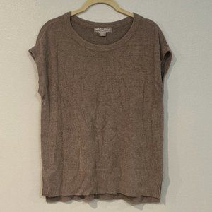 Barefoot Dreams short-sleeved top in taupe brown NWOT